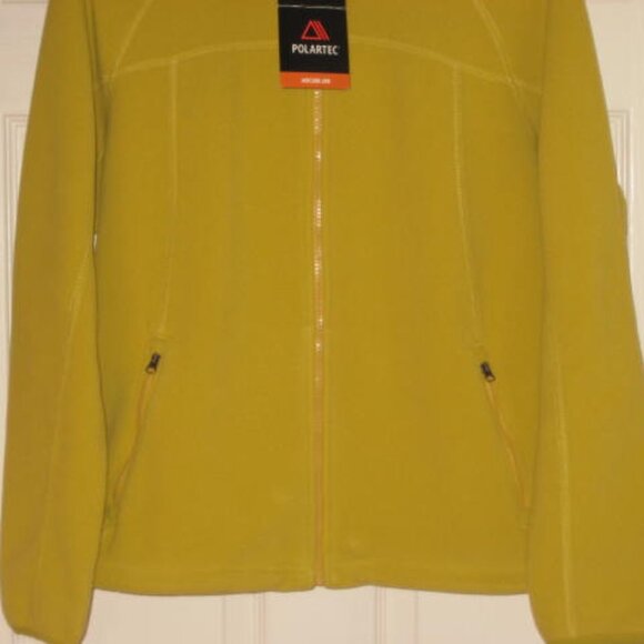 NWT Lands' End Polartec Aircore 200 Fleece Jacket LP Yellow Gold Full Zip Petite - Picture 2 of 14
